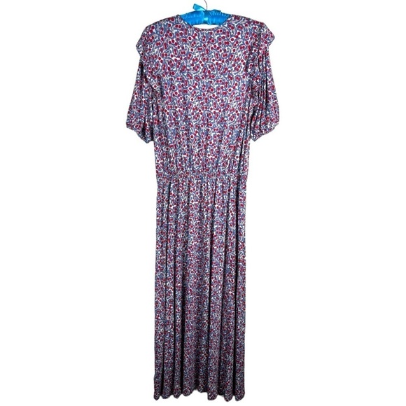 BODEN PAISLEY SHORT SLEEVE RUFFLE JERSEY MIDI DRESS US 12 LONG - Picture 5 of 15
